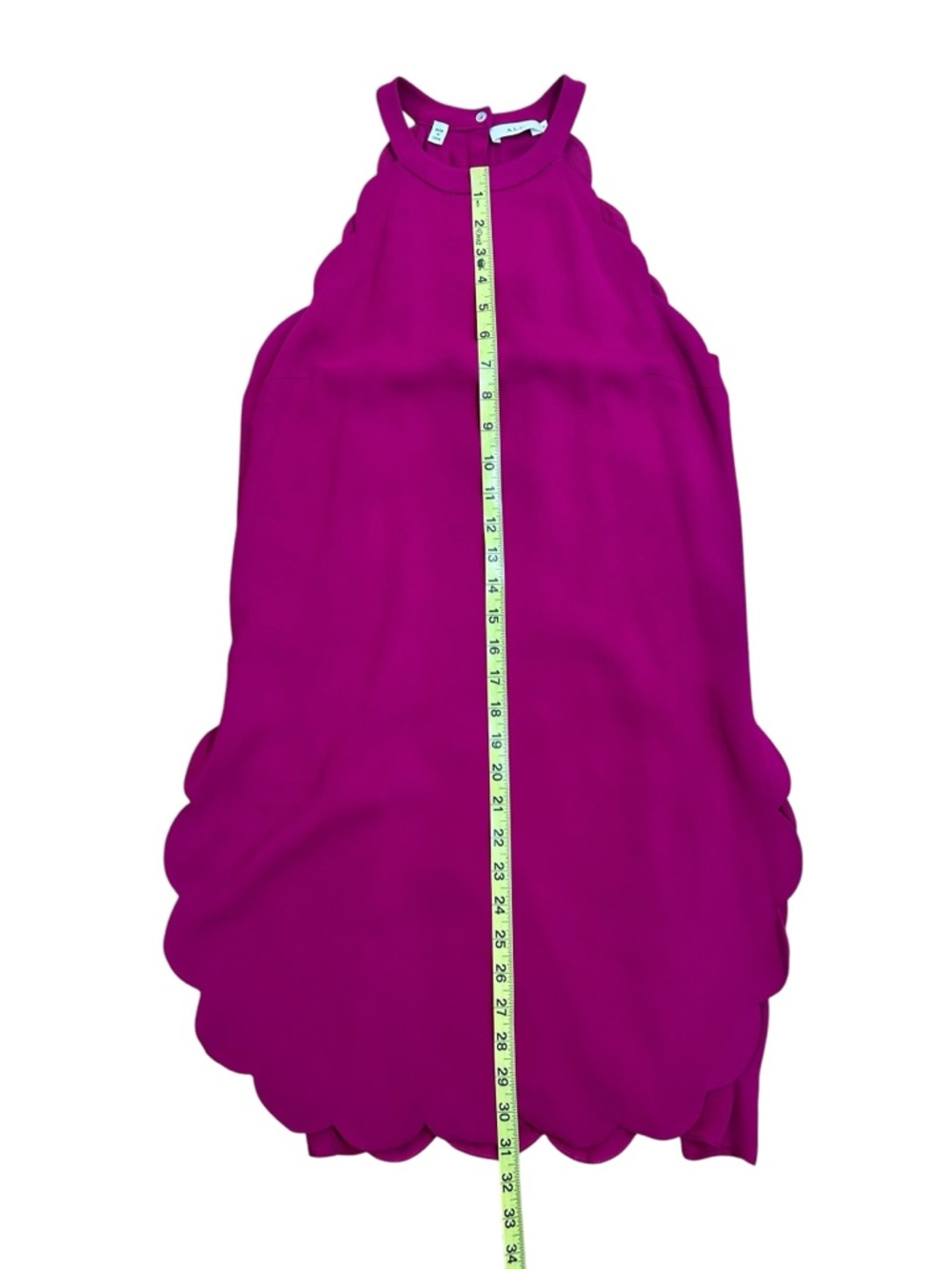 A.L.C. Magenta Scallop Hem Alexis Mini Dress size 4 (wedding guest, party/event) - Picture 9 of 9
